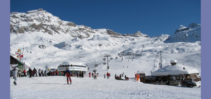 Cervinia in the shadow of the Matterhorn