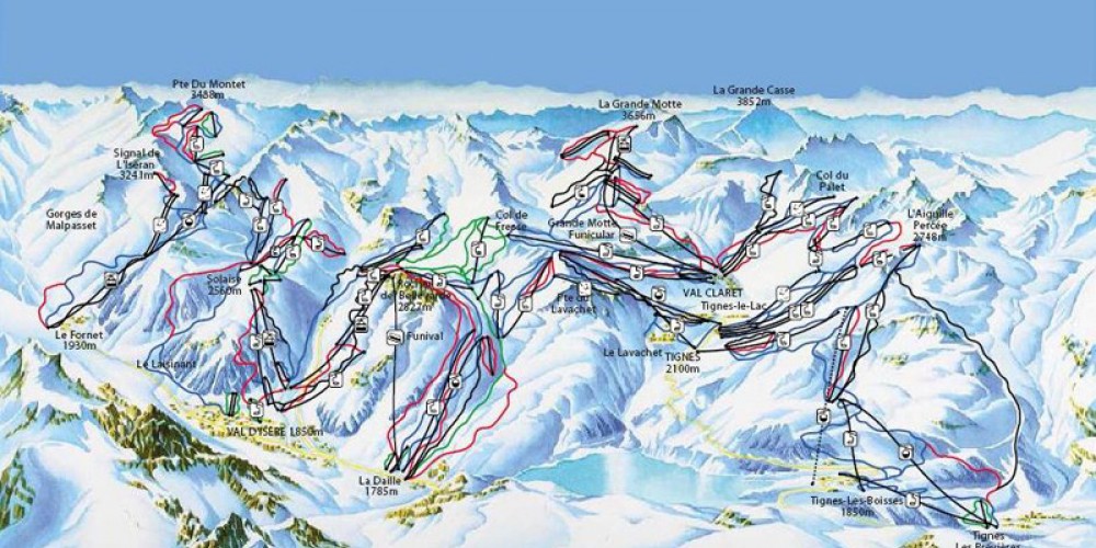 Val D'Isere resort and piste maps