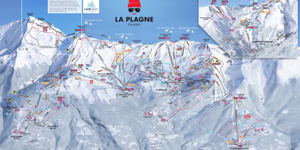 La Plagne Soleil resort and piste maps